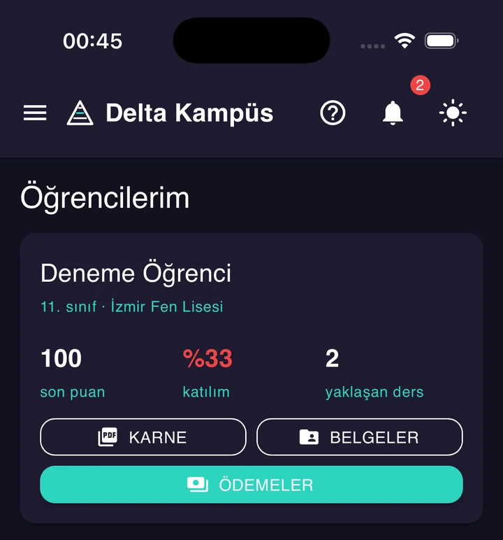 Veliyi aramadan bilgilendirin